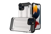 Mobiel - Covers & Cases - Hurtel Hybrid Armor Case Tough Rugged Cover for iPhone 13 Pro Silver - 5907769326585
