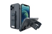 Mobiel - Covers & Cases - Hurtel Rope Case Gel Lanyard with Chain Purse Lanyard Samsung Galaxy S21 + 5G (S21 Plus 5G) Navy Blue - 5907769329739