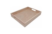Houten speelgoed - Playwood Wooden Tray Straight Handle Straight Edge Rubberwood - SL088AA