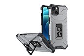Mobiel - Covers & Cases - Hurtel Crystal Ring Case Kickstand Tough Rugged Cover for iPhone 13 Mini Black - 5907769330858