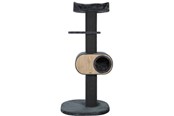 Katten - Zolux Wonderful Cat 3 Wooden Cat Tree Dark Grey 158cm - 504162GRI