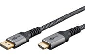 Beelscherm- en tv-kabel - Pro Diplayport- HDMI 2.0/2.1 - 2m - Grey - 4040849789656