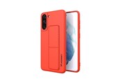 Mobiel - Covers & Cases - Wozinsky Kickstand Case Silicone Case with Stand Case for Samsung Galaxy S21+ 5G Red - 9111201941427