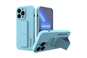 Mobiel - Covers & Cases - Wozinsky Kickstand Case Silicone Case with Stand iPhone 13 mini Light Blue - 9145576234280