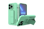 Mobiel - Covers & Cases - Wozinsky Kickstand Case Silicone Case with Stand iPhone 13 Mini Mint - 9145576234303