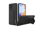 Mobiel - Covers & Cases - Wozinsky Kickstand Case Silicone Case with Stand Case for Xiaomi Redmi Note 11 Pro Black - 9145576247471