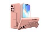 Mobiel - Covers & Cases - Wozinsky Kickstand Case Silicone Case with Stand Case for Xiaomi Poco M4 Pro 5G Pink - 9145576247549