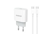 Mobiel - Adapters & Opladers - Dudao A14EUC PD 20W USB-C Wall Charger with Cable - White - 6976625332984