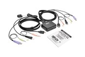 KVM Switch - Eaton series 2-Port USB/HD Cable KVM Switch with Audio/Video Cables and USB Peripheral Sharing - B032-HUA2