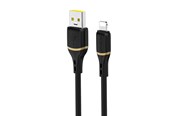 USB-kabel - Dudao L25L 30W USB-A Cable - Lightning with Soft Silicone Braided Lightning 1m - Black - 6976625335947