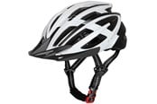 Bike Lights - Wozinsky MTB Bicycle Helmet with Detachable Visor and USB Rear Light 54-57 cm - Black & White - 5907769380860