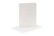 Schrijfblokken, formulieren en notitieboekjes - Creativ Company Cards and Envelopes 10.5x15cm Glitter White - 4 pcs. - 23028