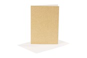 Hobby artikelen - Creativ Company Cards and Envelopes 10.5x15cm Glitter Gold - 4 pcs. - 23023