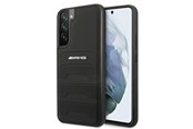 Mobiel - Covers & Cases - Mercedes AMG Leather Debossed Lines Case for Samsung Galaxy S22+ - Black - 3666339043629