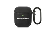 Mobiel - Covers & Cases - Mercedes AMG Leather Big Logo AirPods Case - Black - 3666339069261