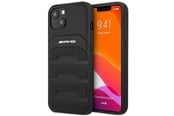 Mobiel - Covers & Cases - Mercedes AMG Leather Debossed Lines Case for iPhone 14 Plus - Black - 3666339071394