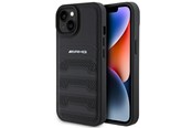 Mobiel - Covers & Cases - Mercedes AMG Leather Debossed Lines Case for iPhone 15 Plus - Black - 3666339170721