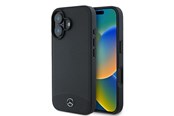 Mobiel - Covers & Cases - Mercedes Textured And Plain Leather MagSafe Case for iPhone 16 - Black - 3666339312503