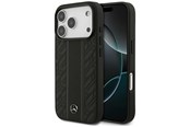 Mobiel - Covers & Cases - Mercedes Leather Laurel Leaves Stripes MagSafe Case for iPhone 17 Pro - Black - 3666339506247