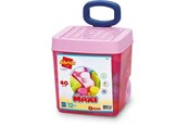 Speelgoed voor baby's - Ecoiffier Pink trolley bricks 40 pieces - 7828