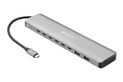 USB hub - Sandberg USB-C to 8xUSB-C+2xUSB-A 100W USB hub - 10 - Grijs - 136-80