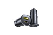 Mobiel - Adapters & Opladers - Baseus GoTrip USB-C / USB-A 30W Car Charger - Black - C00072300123-00