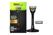 Scheerapparatuur - Gillette Exfoliating Bar Razor Black and Gold Edition (2 Count + Handle + Stand) - 8700216355520