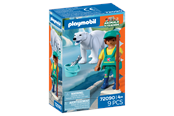 Speelgoedpop - Playmobil Dierentuin: IJsbeer en dierverzorger - 72090