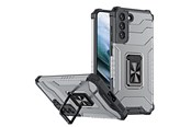 Mobiel - Covers & Cases - Hurtel Crystal Ring Case Tough Hybrid Cover + Magnetic Holder for Samsung Galaxy S22 + (S22 Plus) Black - 5907769337383