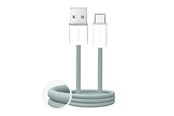 USB-kabel - Puro Fabrik 2.0 10W USB-A - USB-C Braided Cable 1.5 m - Green - PUCAC10WFABK415MTGRN