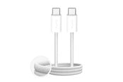 USB-kabel - Puro Fabrik 4 100W Braided Cable USB-C - USB-C 1m - White - PUCCC100WFABK4WHI