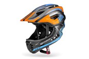 Fietsaccessoires - Rockbros TT-32SOBL-S children's bicycle helmet with removable chinbar size S - black and orange - Rockbros-TT-32SOBL-S