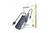 USB hub - Wozinsky USB-A Hub WHS080YSS 4 x USB-A 3.0 with individual switches aluminum with 30 cm cable - gray USB hub - 5907769366451