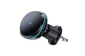 Mobiel - Adapters & Opladers - Wozinsky WCT5-Q6S2Y Car Holder with Qi/MagSafe 15W Inductive Charger for Ventilation Grill with Fan - Black - 5907769372513