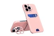 Mobiel - Covers & Cases - Hurtel Leather Stand Case for Samsung Galaxy S23 Ultra Cover Card Wallet with Stand Pink - 9145576274842