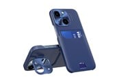 Mobiel - Covers & Cases - Hurtel Leather Stand Case for iPhone 14 Cover Card Wallet with Stand Blue - 9145576269657