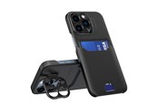 Mobiel - Covers & Cases - Hurtel Leather Stand Case for iPhone 14 Pro Max Cover Card Wallet with Stand Black - 9145576269756