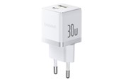 Mobiel - Adapters & Opladers - Baseus Palm 30W USB-C USB-A Wall Charger - White - P1011160A213-00