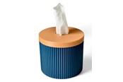 Decoratie - Simiu Paper dispenser - Round - Navy Blue/Beige - 13.5cm - 5714255011593