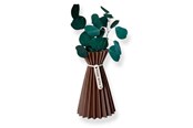 Decoratie - Simiu SLOZENA - Pleated Vase - 18 cm - Wood Look - Mocha - 5714255012224