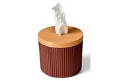 Decoratie - Simiu Paper Dispenser - Round - Bordeaux Red/Beige 13.5cm - 5714255011586