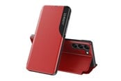 Mobiel - Covers & Cases - Hurtel Eco Leather View Case for Samsung Galaxy S23+ with a Flip Stand Red - 9145576269978