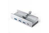 USB hub - ORICO MH4PC Hub Clamp-Mounted USB-C / 3x USB-A 3.0 + 1x USB-C 3.0 - Silver USB hub - 4 - USB 3.0 - Grijs - MH4PC-10-SV-BP