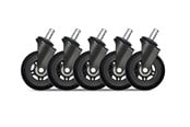 Gamer stoel - DUTZO Premium 3" Rubber Caster for IKEA Chairs - Black - Rubber - DGCAIK-75MMRBWU-BK
