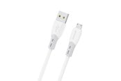 USB-kabel - Dudao L25SM 3 A USB-A - micro USB cable with soft silicone braid 1 m - white - 6976625336340