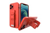 Mobiel - Covers & Cases - Hurtel Rope Case Silicone Lanyard Cover Purse Lanyard Strap For Xiaomi Poco M4 Pro 5G Red - 5907769340499