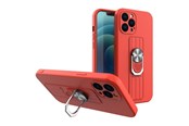 Mobiel - Covers & Cases - Hurtel Ring Case silicone case with finger holder and stand for Xiaomi Redmi Note 11 Pro Red - 5907769340932