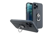 Mobiel - Covers & Cases - Hurtel Ring Case Silicone Case with Finger Grip and Stand for Xiaomi Poco M4 Pro 5G Blue - 5907769340963