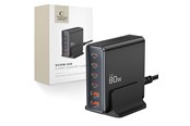 Mobiel - Adapters & Opladers - Tech-Protect DC80W-GAN 6-PORT PD80W/QC3.0 Charging Station - Black - 5906302375448