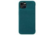 Mobiel - Covers & Cases - Nillkin Qin Leather Pro Case iPhone 14 Plus Case Camera Cover Holster Cover Case With Flip Green - 6902048249103